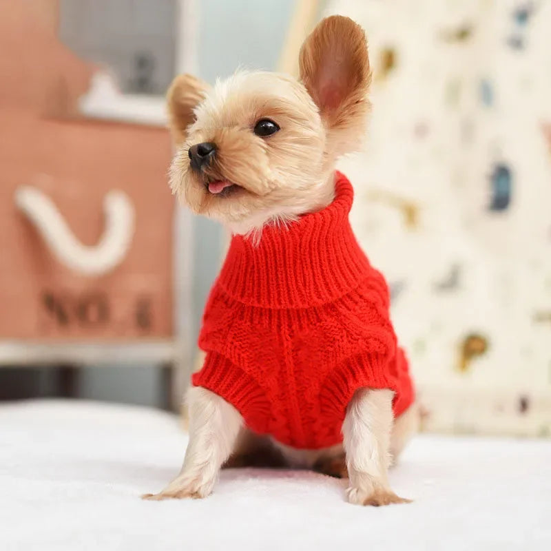 Dog Winter Clothes Knitted Pet Clothes For Small Medium Dogs Chihuahua Puppy