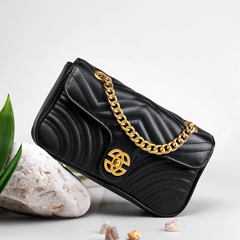 Genuine Leather Women's Chain Bag 2024