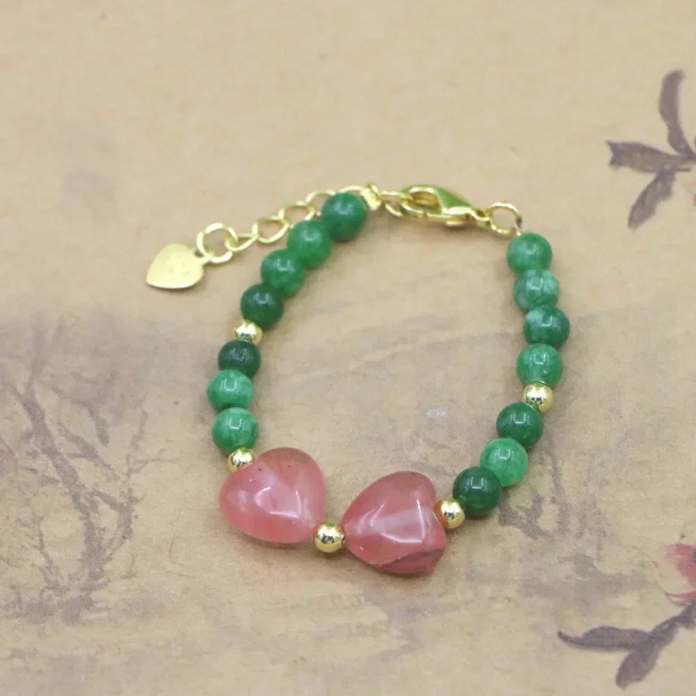 High Quality Natural Stone Bead Bracelet Baby Girls Lobster Clasp Accessories Girls Yoga Wedding Gift Jewelry Charm