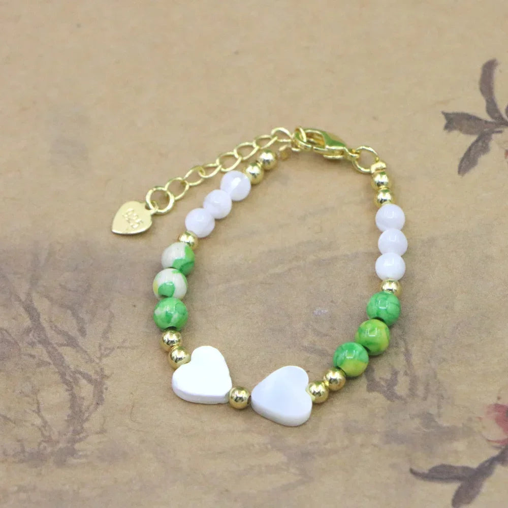 High Quality Natural Stone Bead Bracelet Baby Girls Lobster Clasp Accessories Girls Yoga Wedding Gift Jewelry Charm