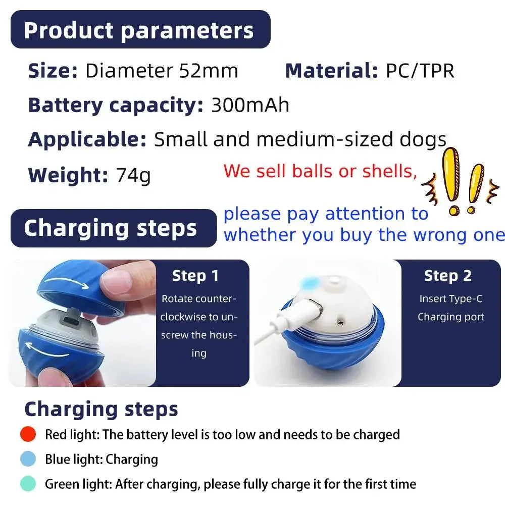 Pet Toy Ball Electric Interactive Game Gravity Sensor Smart Jumping Rolling Ball Automatic