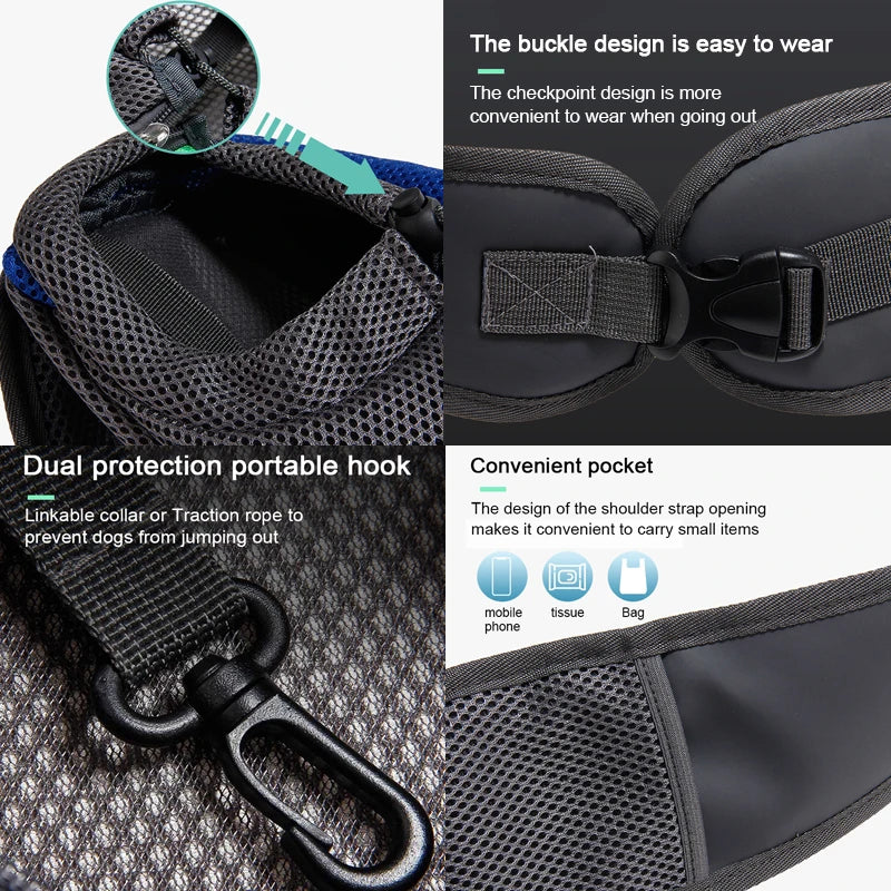 Carrier Backpack Travel Tote Shoulder Bags Mesh Sling Carry Pack Pet Carrying Supplies Crossbody Shoulder Bag