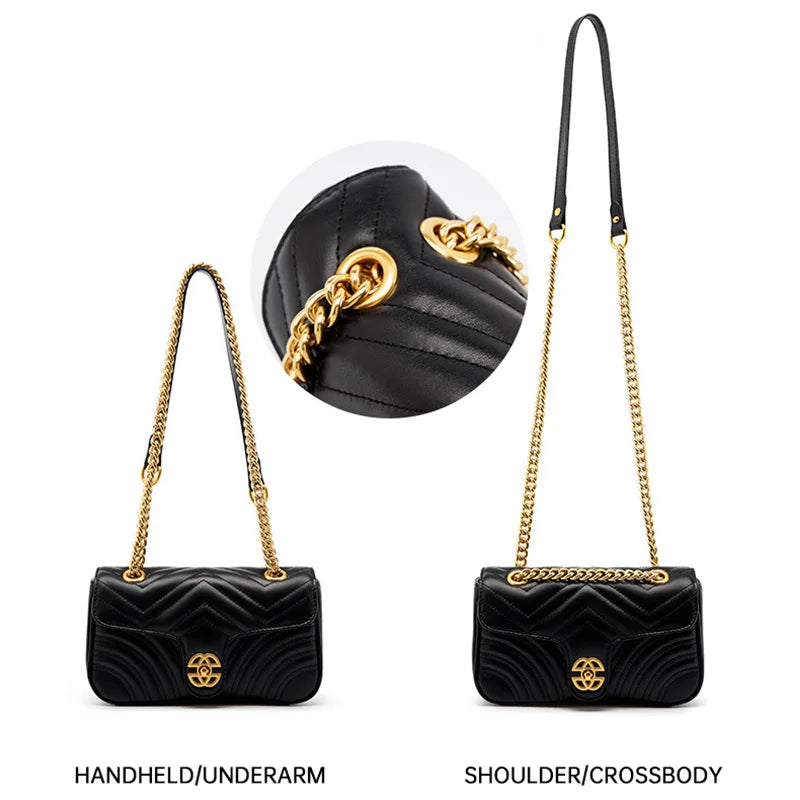 Genuine Leather Women's Chain Bag 2024