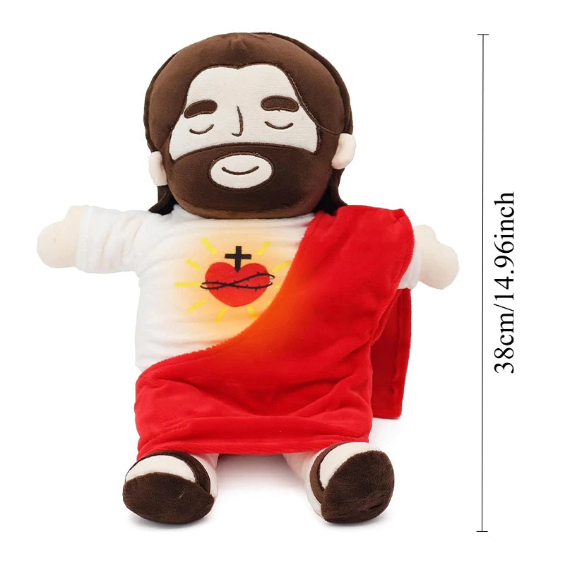 Soothing Breathing Jesus Plush Doll Ornaments Four-gear Adjustment Children Music Sleep Companion , Toy Decoration Gifts