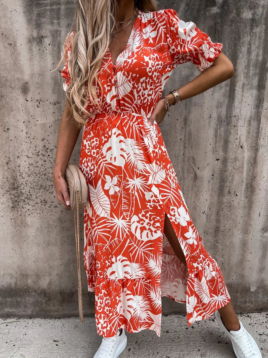 Summer Floral Print Dress Women