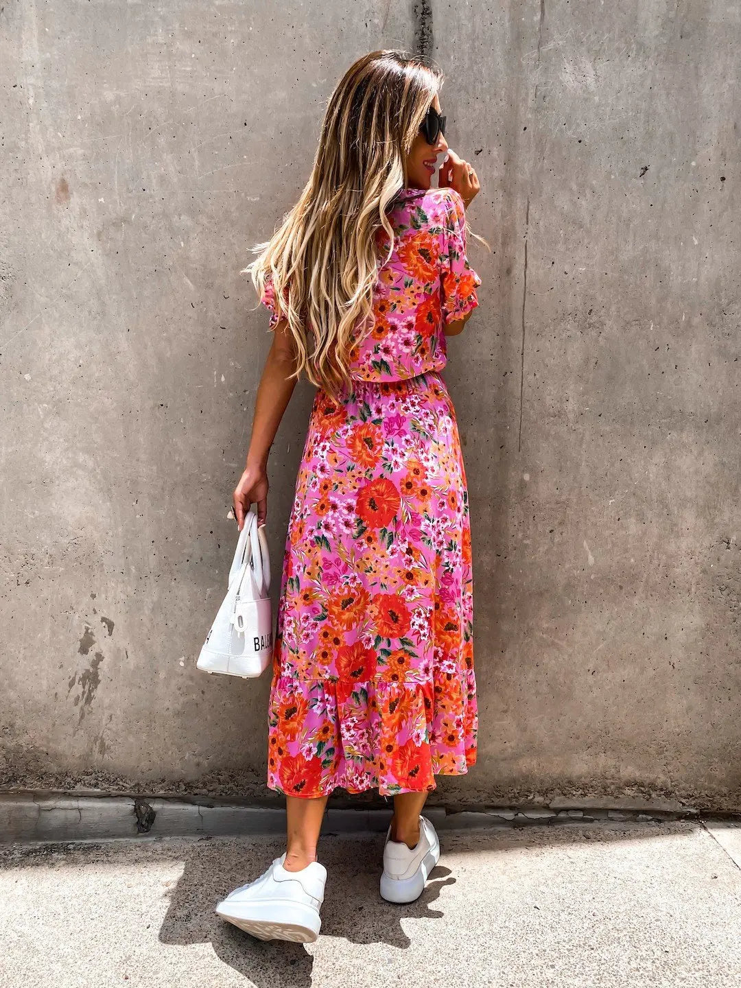 Summer Floral Print Dress Women