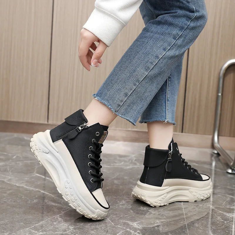 2024 New Women Sneakers Luxury Fashion High Top Women Boots Platform Casual Shoes Outdoor Running Shoes for Women