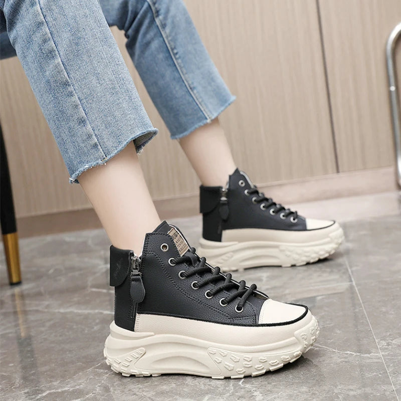 2024 New Women Sneakers Luxury Fashion High Top Women Boots Platform Casual Shoes Outdoor Running Shoes for Women