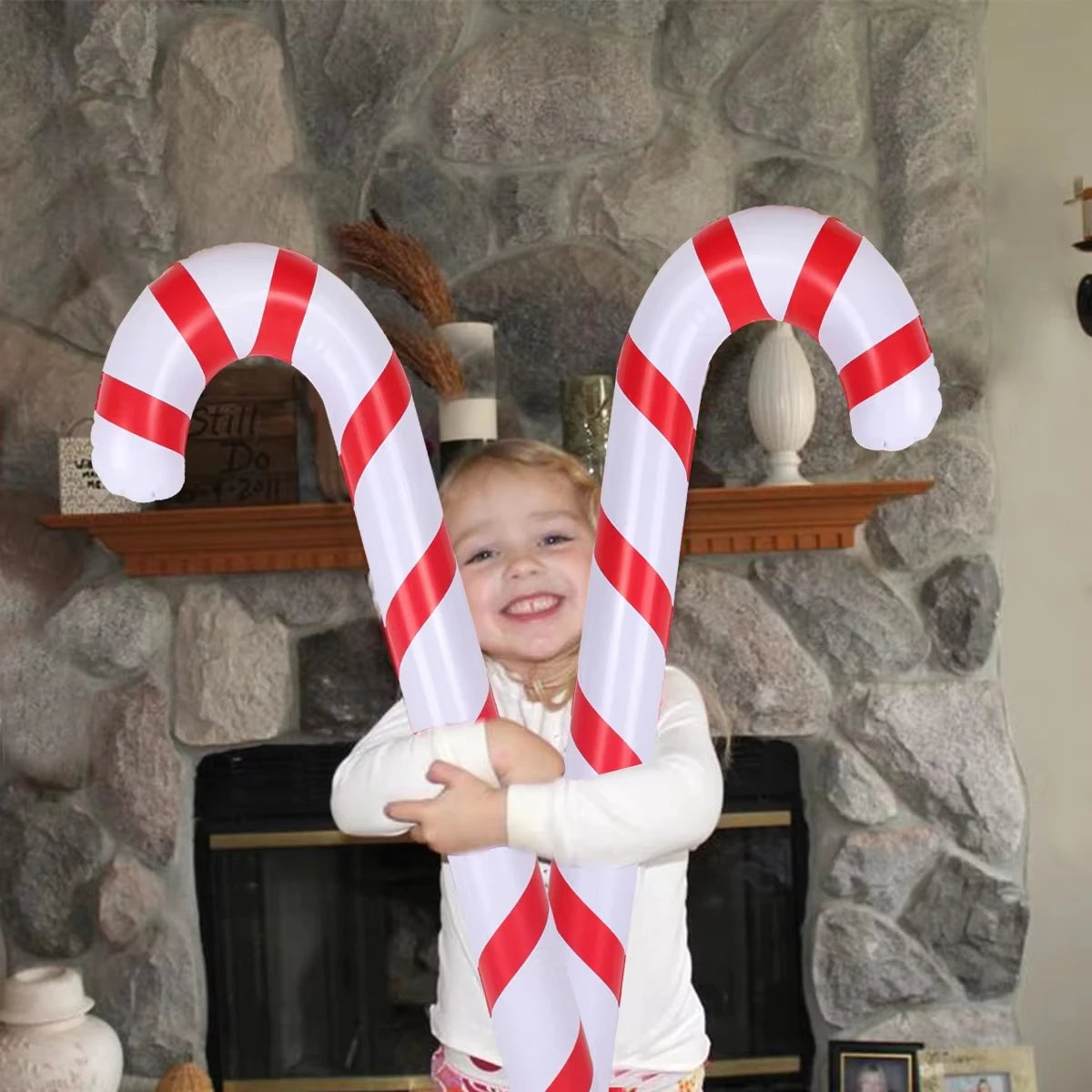Inflatable Christmas Candy Cane Stick Balloons Merry Christmas Decorations For Home 2024