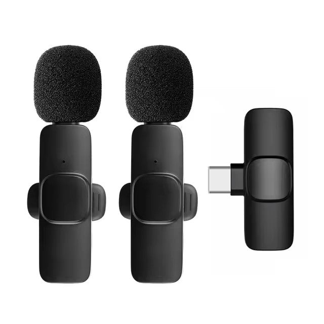 Wireless Lavalier Microphone Portable Audio Video Recording Mini Mic for iPhone Android Live Broadcast Gaming Interview Vlog