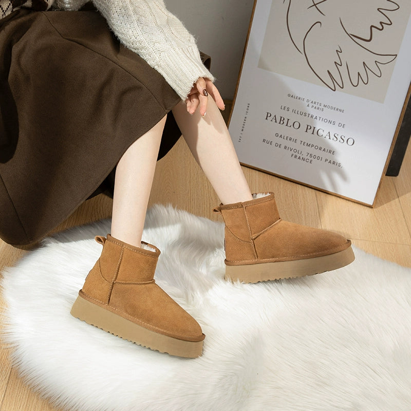Winter Knee Socks Northeast Cotton Padded Shoes Genuine Leather Non-Slip Snow Boots