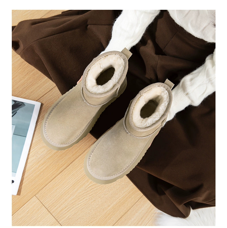 Winter Knee Socks Northeast Cotton Padded Shoes Genuine Leather Non-Slip Snow Boots
