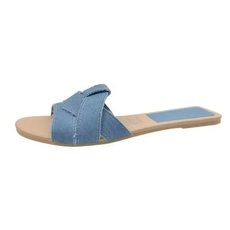 Summer New Women Designer Brand Flat Slippers Woven with Comfortable Women's Shoes Casual Bottom Slippers Woman Shoes