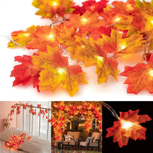 Led Light String Autumn Leaves Decoration 2024