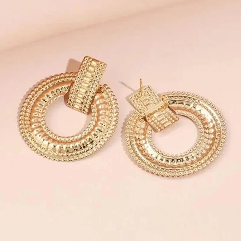 Exquisite Big Circle Hoop Earrings for Women Korean Jewelry