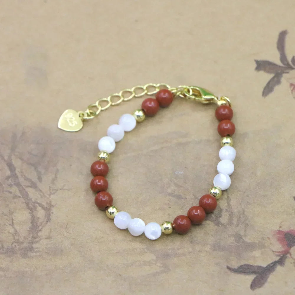 High Quality Natural Stone Bead Bracelet Baby Girls Lobster Clasp Accessories Girls Yoga Wedding Gift Jewelry Charm