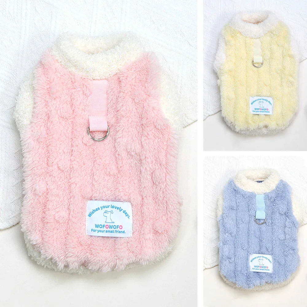 Soft Coral Fleece Dog/Cat Clothes Warm Dog Vest Pajamas Winter