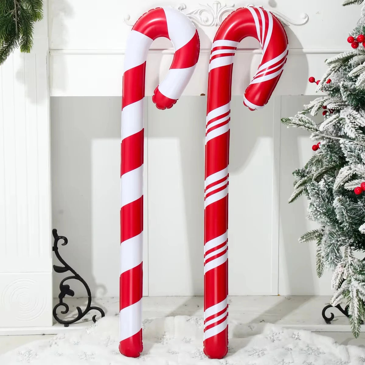 Inflatable Christmas Candy Cane Stick Balloons Merry Christmas Decorations For Home 2024