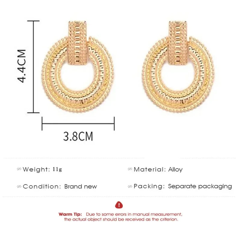 Exquisite Big Circle Hoop Earrings for Women Korean Jewelry