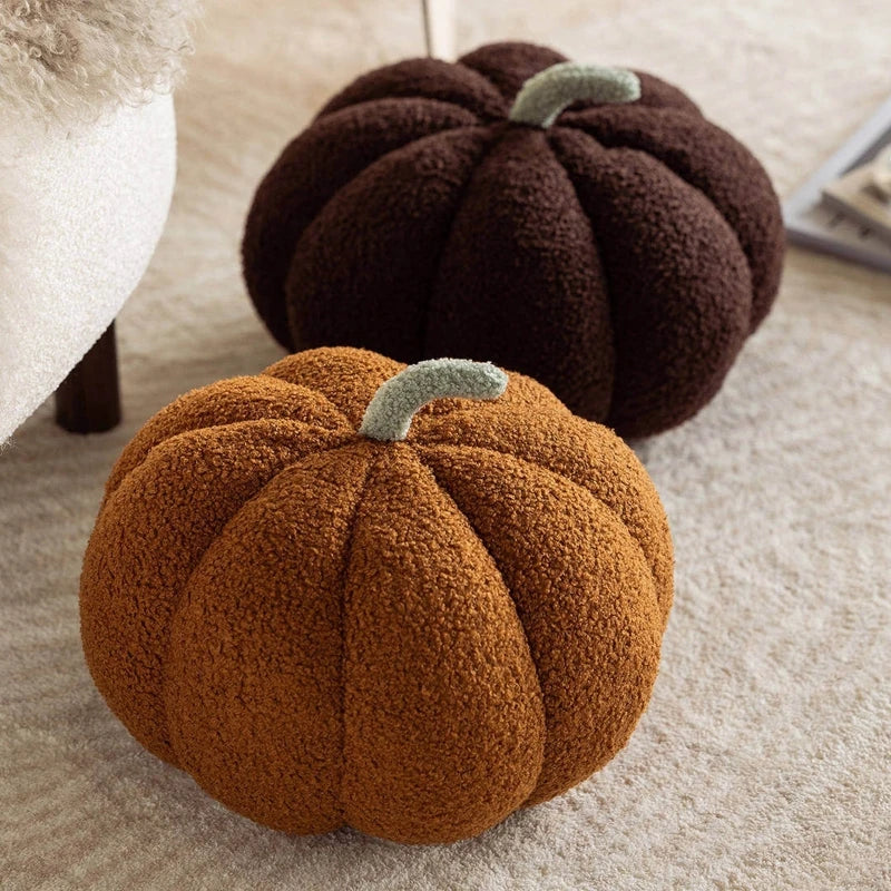 Pumpkin Throw Pillows, Fall Decorative Pumpkin Shaped Pillow Cute 3D Shaped Cushion for Bedroom Sofa