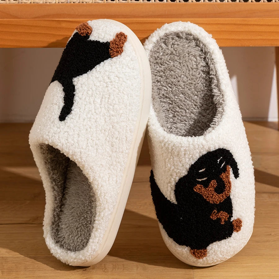 Cartoon Cute and Interesting Dachshund Dog Women Slippers