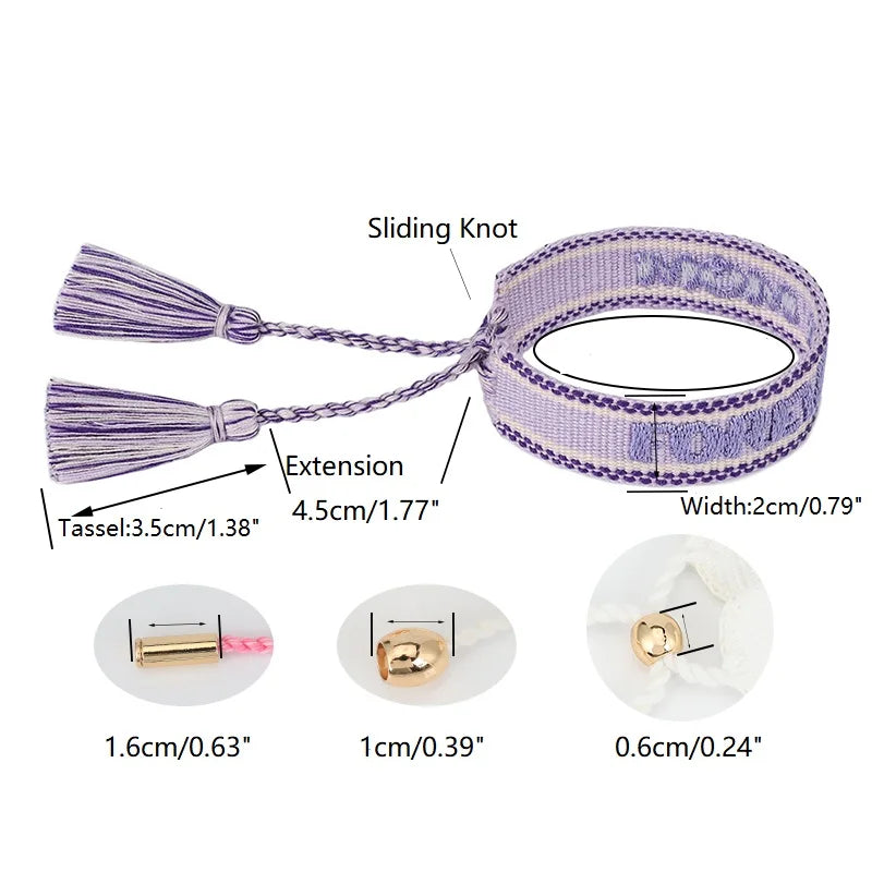 Woven Embroidery Bracelets Adjustable Bracelet Gift For Super Mom