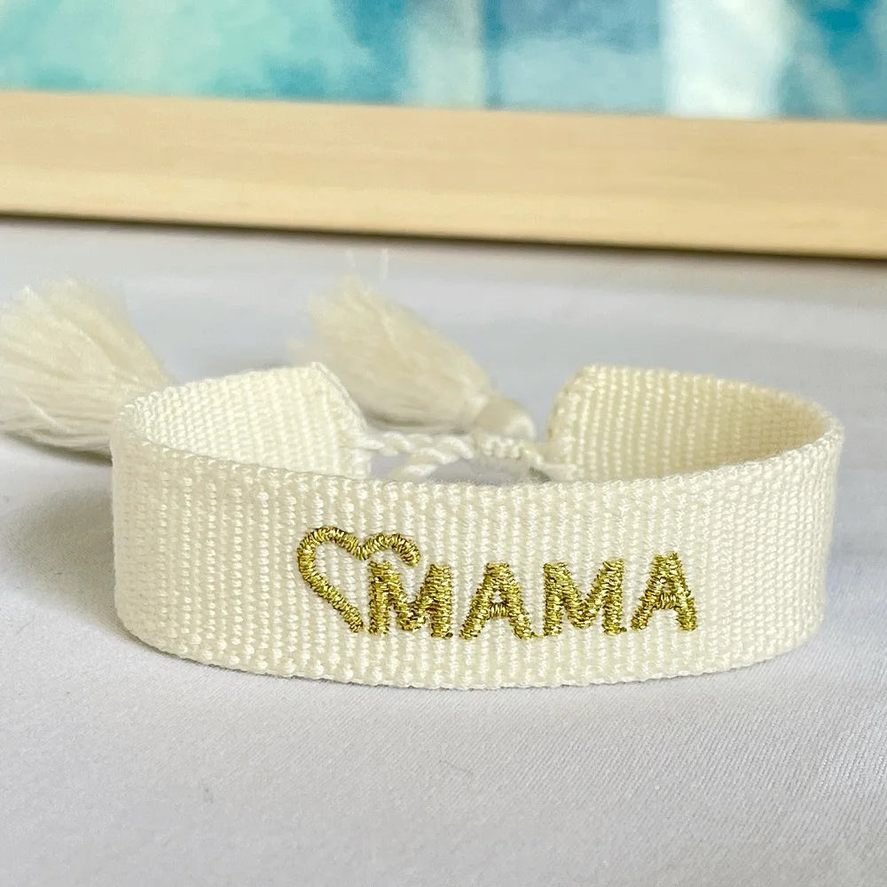 Woven Embroidery Bracelets Adjustable Bracelet Gift For Super Mom