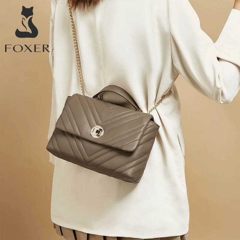 Luxury Split Leather Underarm Bag For Lady High Quality Christmas Gifts