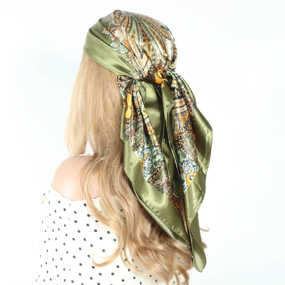 Silk Scarves Women Luxury Brand 90*90cm