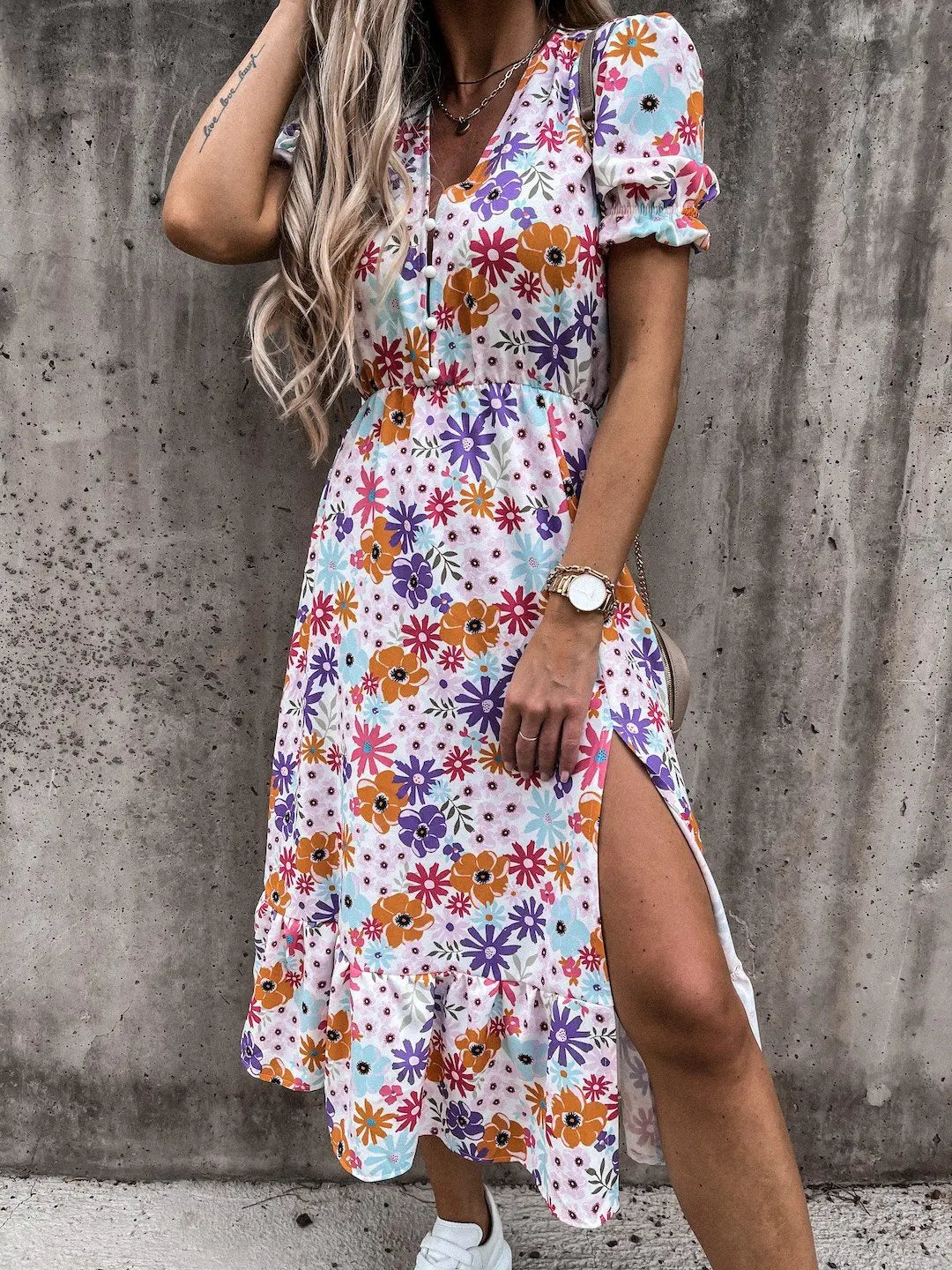 Summer Floral Print Dress Women