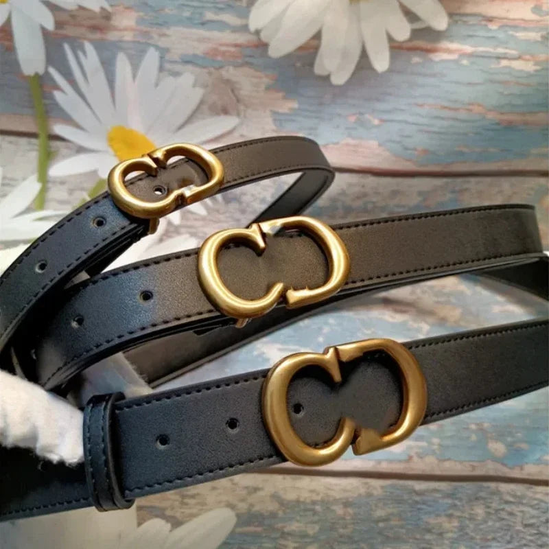 Luxury Brands Cowhide Women's Belt Double GG