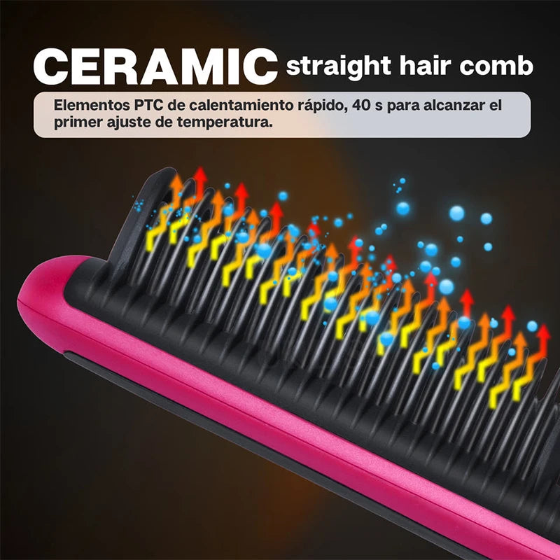 Hair Straightener Professional Quick Heated  Anti-Scald Straight &Curler Dual-Use Personal Care Multifunctional Hairstyle Brush