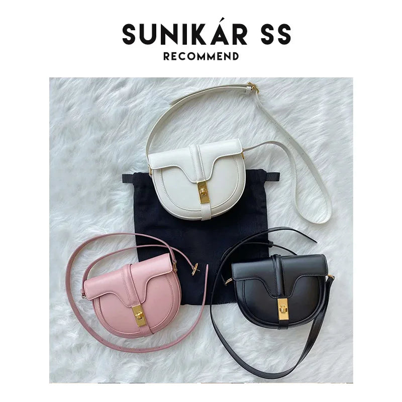 Famous Luxury Brand Saddle Designer Lock Shoulder Crossbody Mini Bag