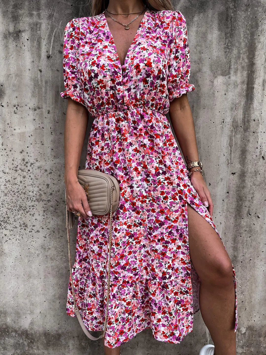 Summer Floral Print Dress Women