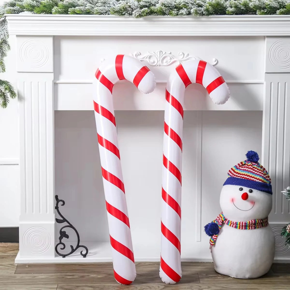 Inflatable Christmas Candy Cane Stick Balloons Merry Christmas Decorations For Home 2024