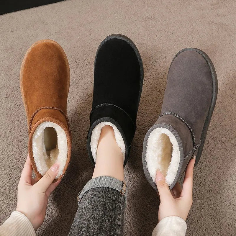 Fashion Winter Brown Short Boots New Platform Shoes Push Size Ankle Boots for Women Waterproof and Warm Snow Boots