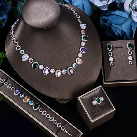 Cubic Zirconia Wedding Jewelry Set Women's