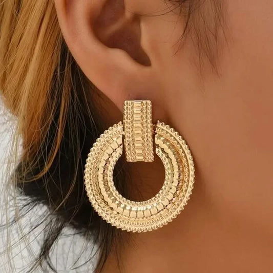 Exquisite Big Circle Hoop Earrings for Women Korean Jewelry