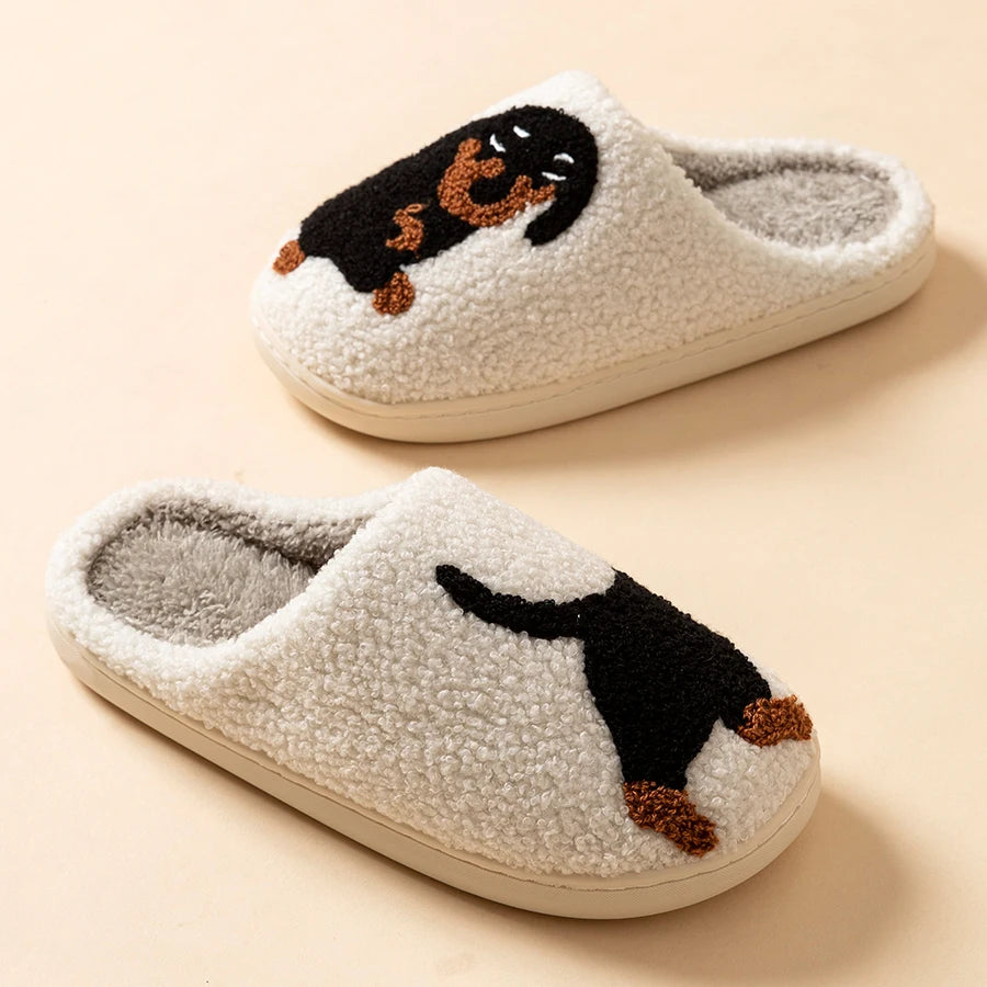 Cartoon Cute and Interesting Dachshund Dog Women Slippers