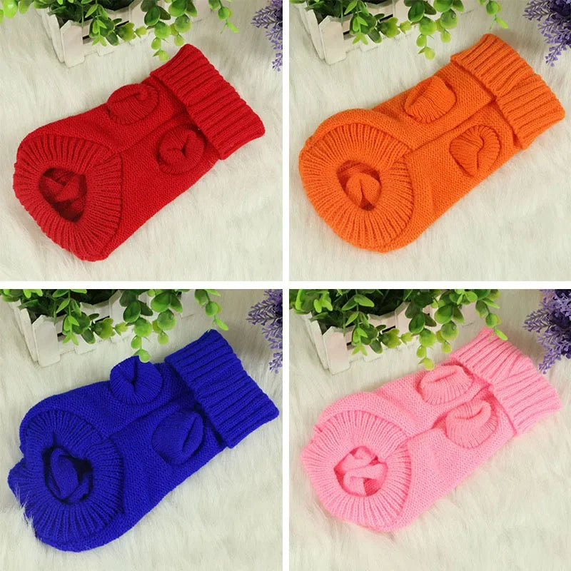 Dog Winter Clothes Knitted Pet Clothes For Small Medium Dogs Chihuahua Puppy