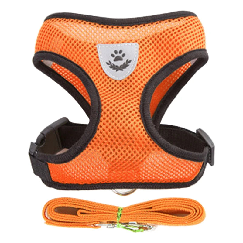 Harness for Small Dogs Cats Adjustable And Leash Set Breathable Vest