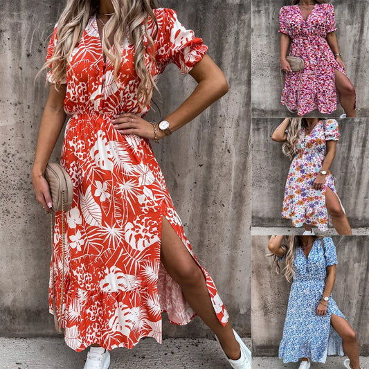 Summer Floral Print Dress Women