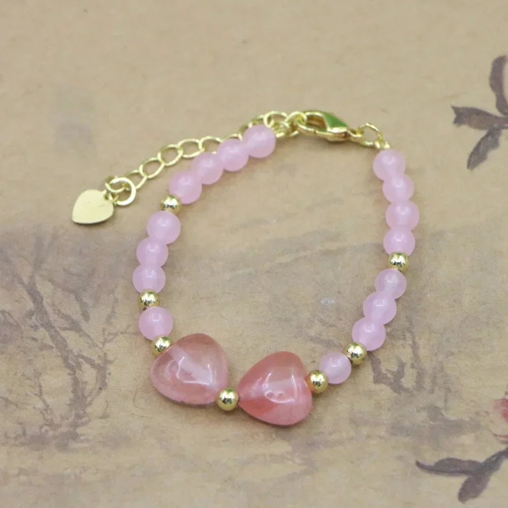 High Quality Natural Stone Bead Bracelet Baby Girls Lobster Clasp Accessories Girls Yoga Wedding Gift Jewelry Charm