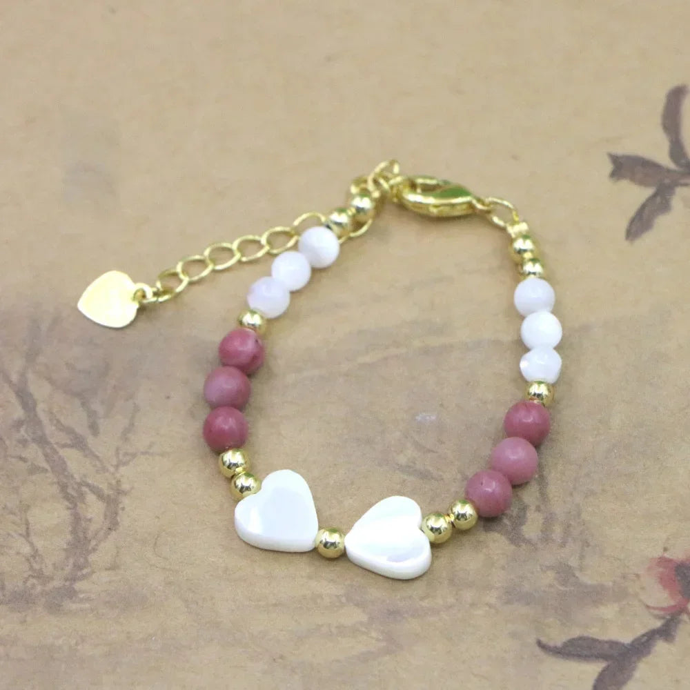 High Quality Natural Stone Bead Bracelet Baby Girls Lobster Clasp Accessories Girls Yoga Wedding Gift Jewelry Charm