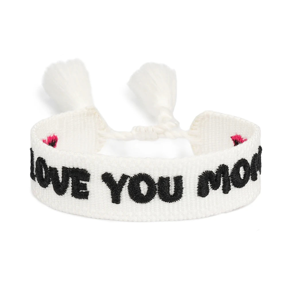 Woven Embroidery Bracelets Adjustable Bracelet Gift For Super Mom