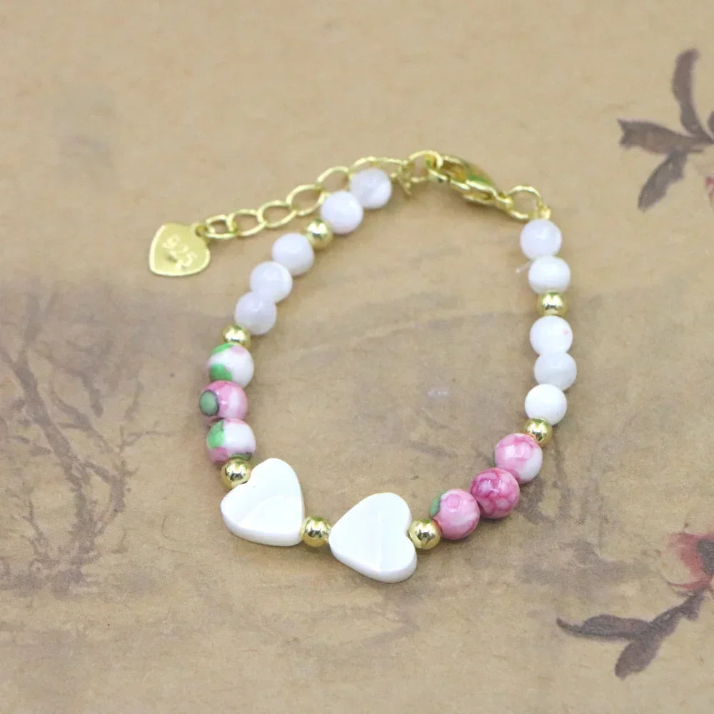 High Quality Natural Stone Bead Bracelet Baby Girls Lobster Clasp Accessories Girls Yoga Wedding Gift Jewelry Charm