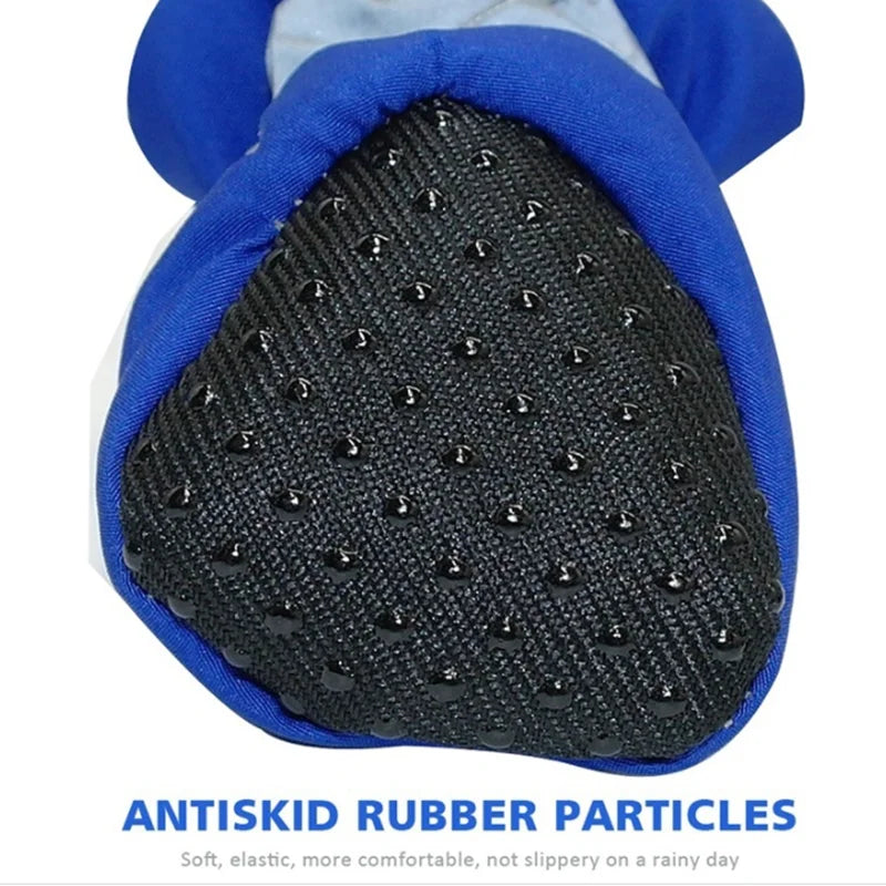 4pcs/set Waterproof Pet Shoes Anti-Slip Rain Boots