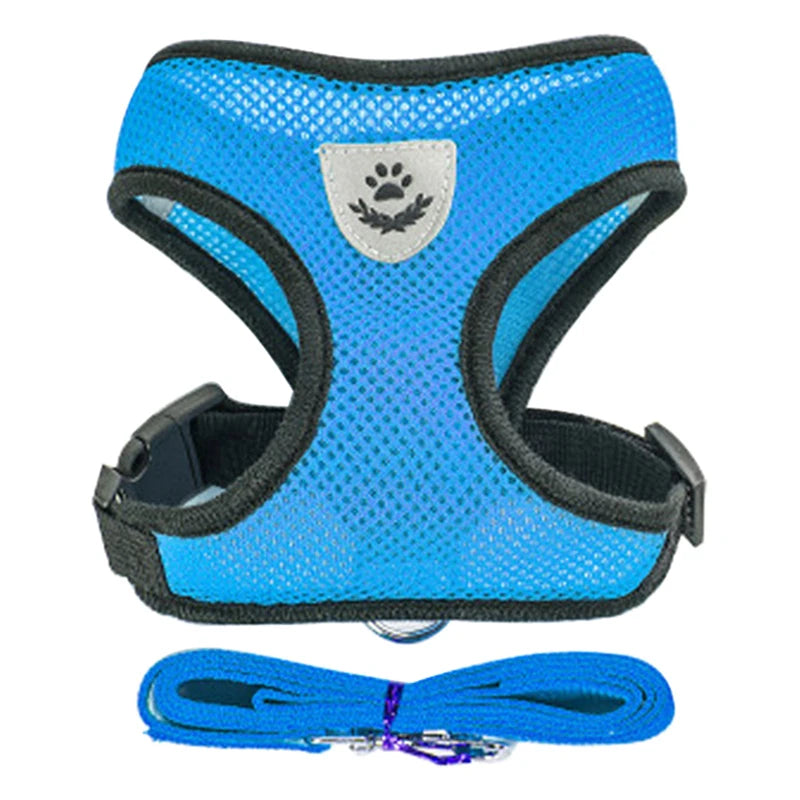 Harness for Small Dogs Cats Adjustable And Leash Set Breathable Vest