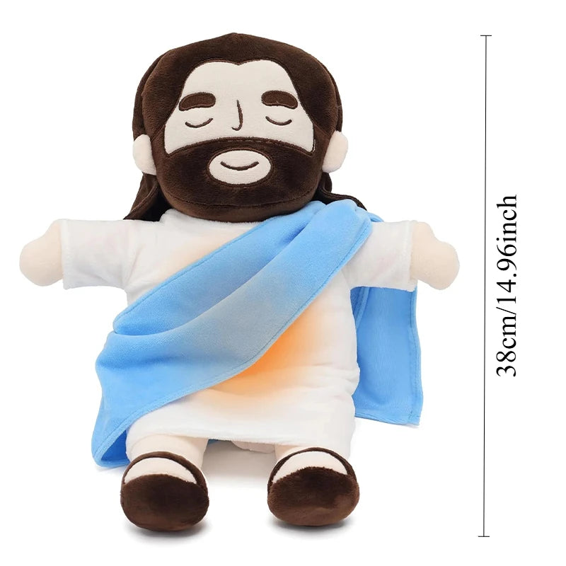 Soothing Breathing Jesus Plush Doll Ornaments Four-gear Adjustment Children Music Sleep Companion , Toy Decoration Gifts