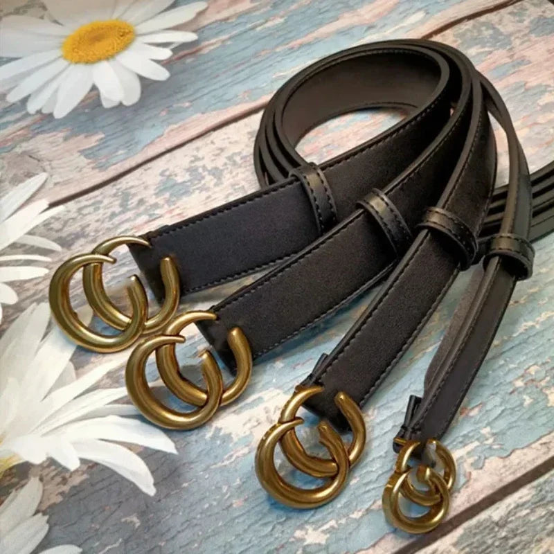 Luxury Brands Cowhide Women's Belt Double GG